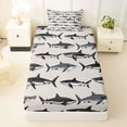 thumbnail image 3 of Feelyou Cartoon Ocean Shark Twin Sheet Sets for Men Boys, Kawaii Sea Animal Bedding, Beige, 3pcs, 3 of 5