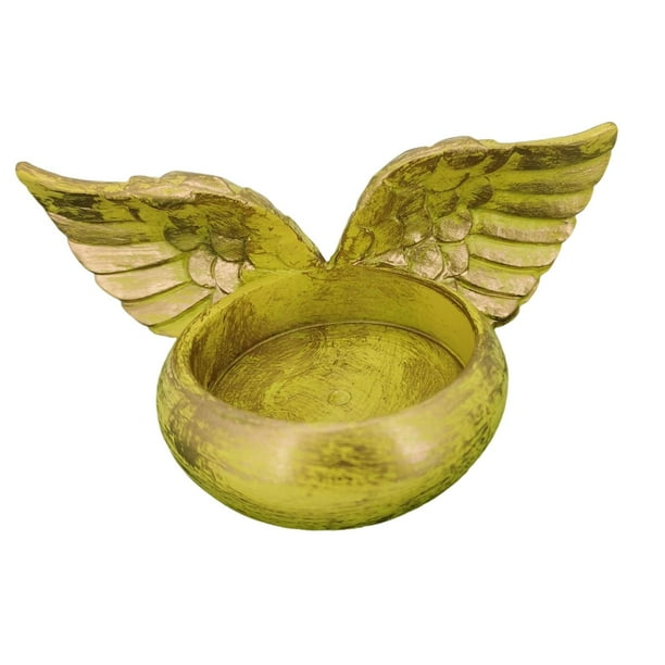 Portavelas de té con forma de ala nórdica, adorno decorativo, vela conmemorativa para bodas D