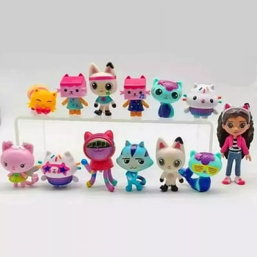 13pcs/set PVC Gabby Dollhouse Figure Toy Mercat Cartoon Stuffed Animals
