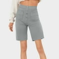 thumbnail image 2 of Gubotare Bermuda Shorts for Women Roll Up Pleated Zippered Wrap Hem Wide Leg Shorts with Pock,Gray XL, 2 of 5