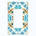 thumbnail image 5 of Metal Light Switch Plate Cover Fancy Teal Beige Tile Pattern TIL020, 5 of 13