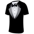 thumbnail image 4 of iiniim Mens Short Sleeve Shirt Wedding Party Fake Suit Vest Bow Tie Print Tuxedo Funny T-Shirt, 4 of 7