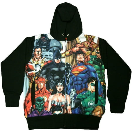 DC Comics Justice League 52 Heroes Dye Sublimation Adult Zip