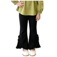 thumbnail image 3 of Mnyotv Ruffle Flared Leggings Girls Fashion High Waisted Trousers Toddler Girl Casual Dance Yoga Pants Size 5-6 Years, 3 of 4