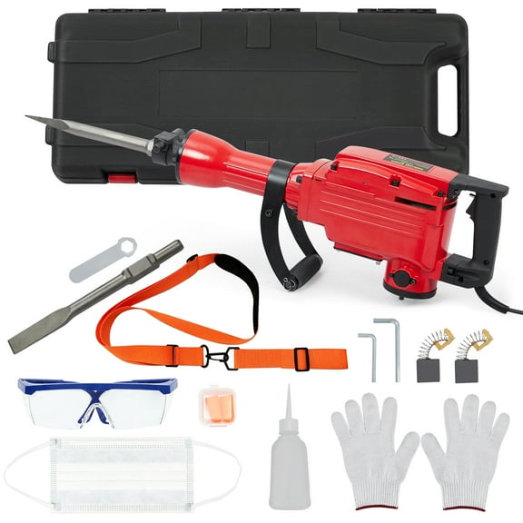EastVita 【2200W Demolition Jack Hammer】Concrete Breaker Tool Kit,65A Jack Hammer,Set of 2 With Case,Earplug,Shoulder Strap,2200W-2pcs