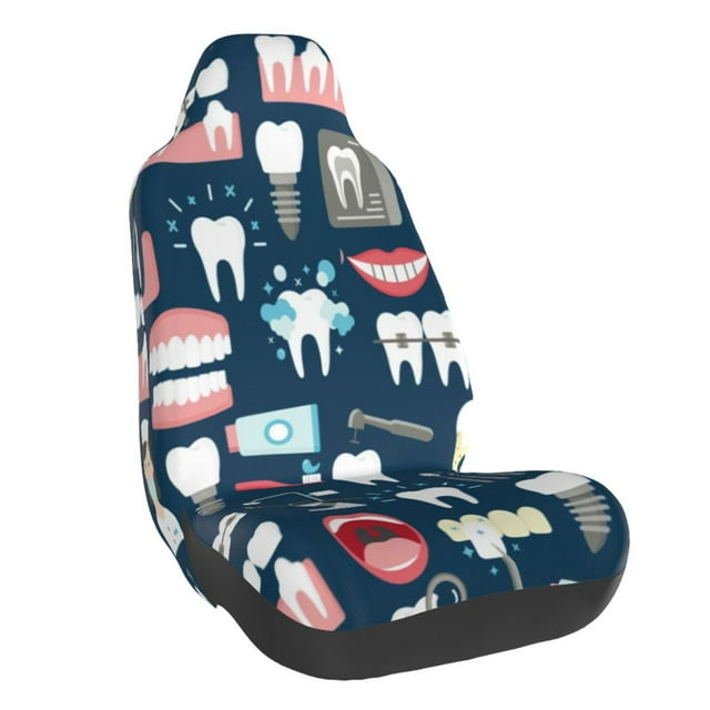 Wukai Dental Full Set Car Seat Covers with Soft Padding Universal Auto Front Seats Protector and Cushion Mat
