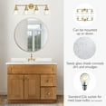 thumbnail image 3 of Augustin 35" Satin Gold 4-Light Dimmable Vanity Light With Seeded Glass Shades, 3 of 11