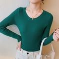 thumbnail image 5 of Autumn Winter New Fashion Round Neck Long Sleeve Women's Clothing Pullovers Slim Solid Color Knitting Korean All-match Blouses, 5 of 5