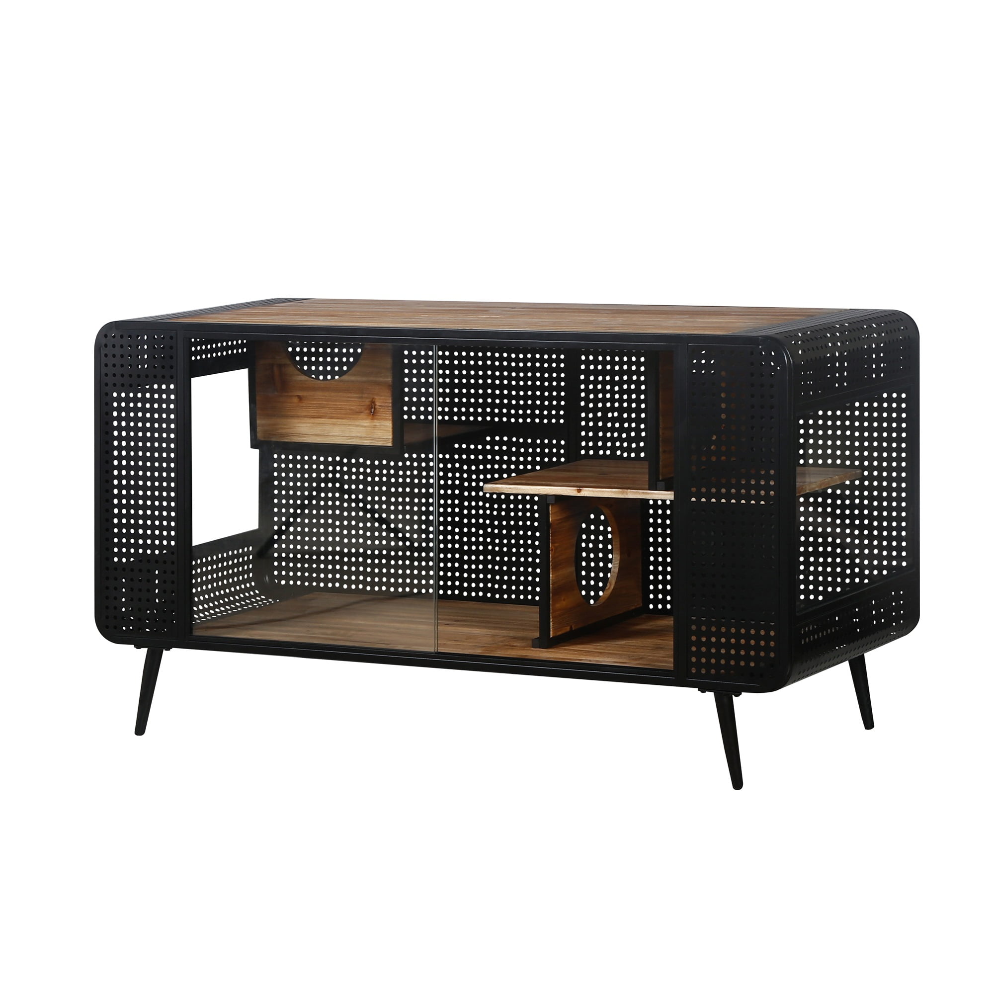 Pefilos 55" Cat Houses for Indoor Cats with Tempered Glass, Transparent Cat Playpen Cat Condo for Large Cats, Black Pefilos 55" Cat Houses for Indoor Cats with Tempered Glass, Transparent Cat Playpen Cat Condo for Large Cats, Black