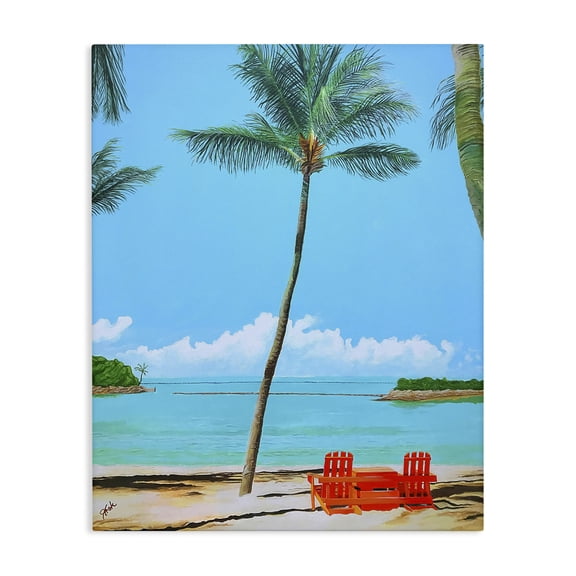 Stupell Industries Coastal Dreaming Of Palm Trees Canvas Art, 16 x 20, by John Jaster