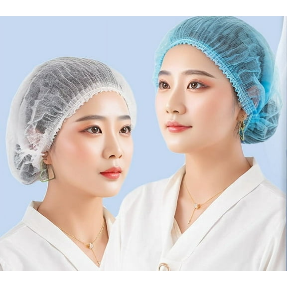Janrevotw 100 Pcs Hair Cap 21 Inches Non-Woven Cap Hairnet Elastic Cap Hair Cover Cap Cosmetics, Beauty Salon