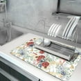 thumbnail image 5 of Dish Drying Mat for Kitchen Counter,Poppy Flower Eucalyptus Leaves Absorbent Dish Drainer Mats Fast Dry,Tropical Leaf Floral Washable Microfiber Dishes Rack Pad for Sink 18x24 In, 5 of 6