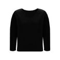 thumbnail image 5 of Kukoosong Women's Casual Solid Color V-Neck 3/4 Sleeve Crop Pull-On Blouse Shirt Tops with Notch Collar and Active Fit for Fashion Wear, 5 of 6