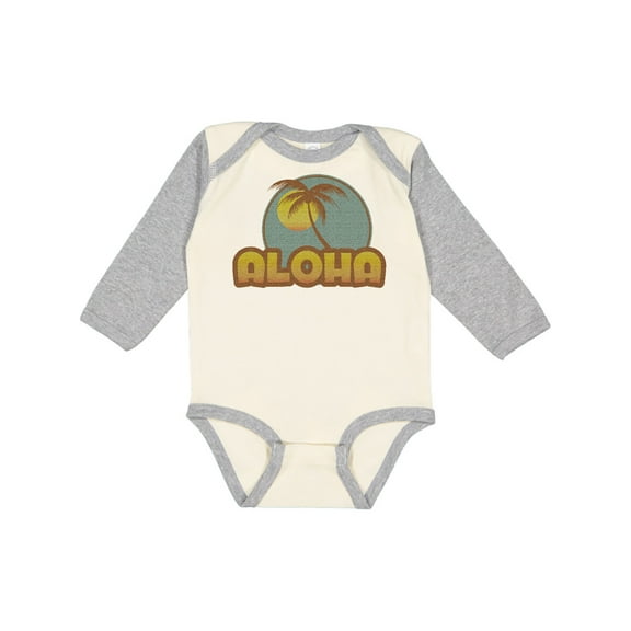 Inktastic Aloha Palm Boys or Girls Long Sleeve Baby Bodysuit