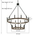 ACROMA 20-light Modern Farmhouse 40In Round Wagon Wheel Chandelier ...