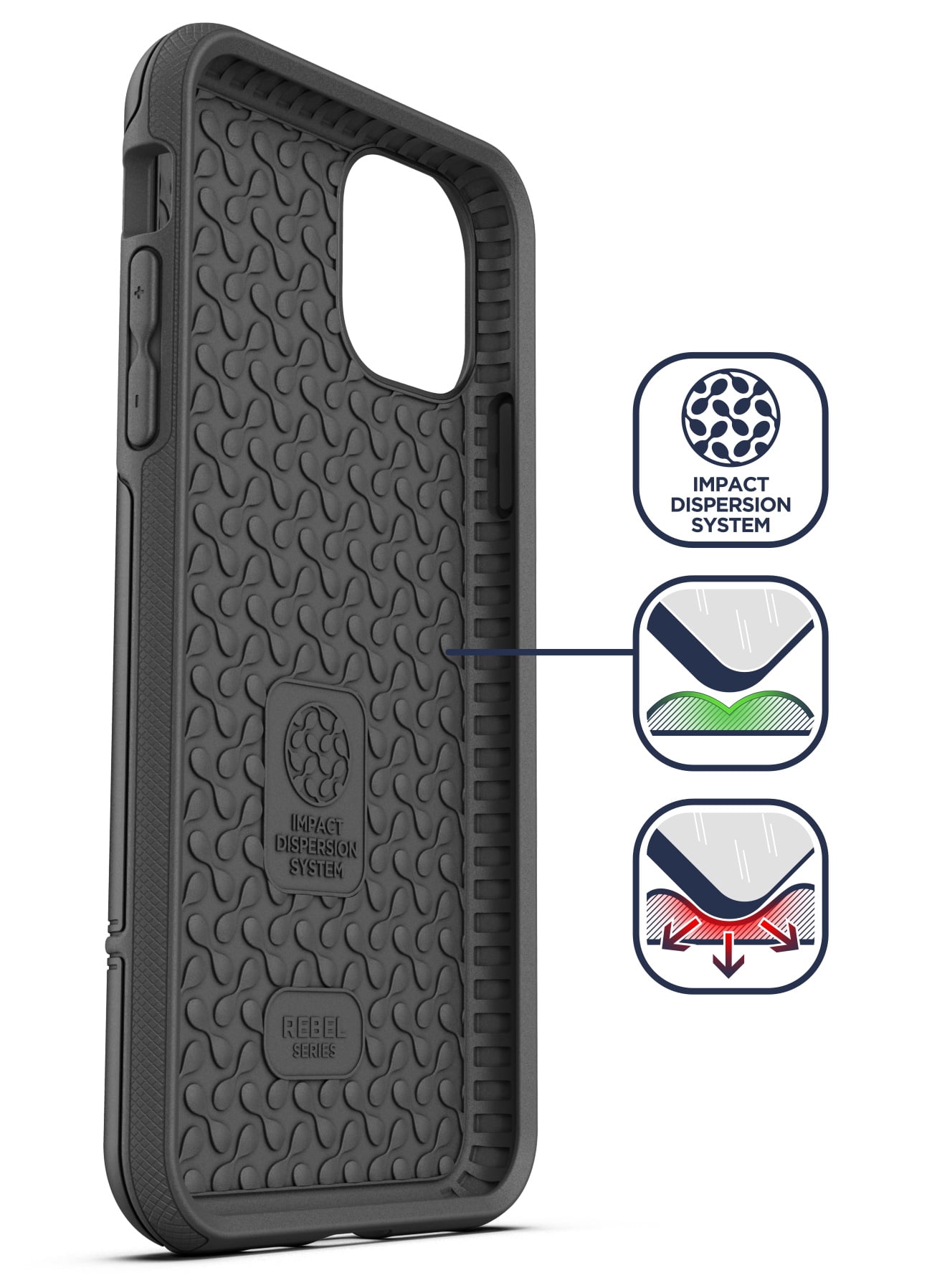 Encased Apple iPhone 11 Belt Clip Holster Case (2019 Rebel Armor) Heavy Duty Rugged Full Body Protective Cover with Holder (Black)