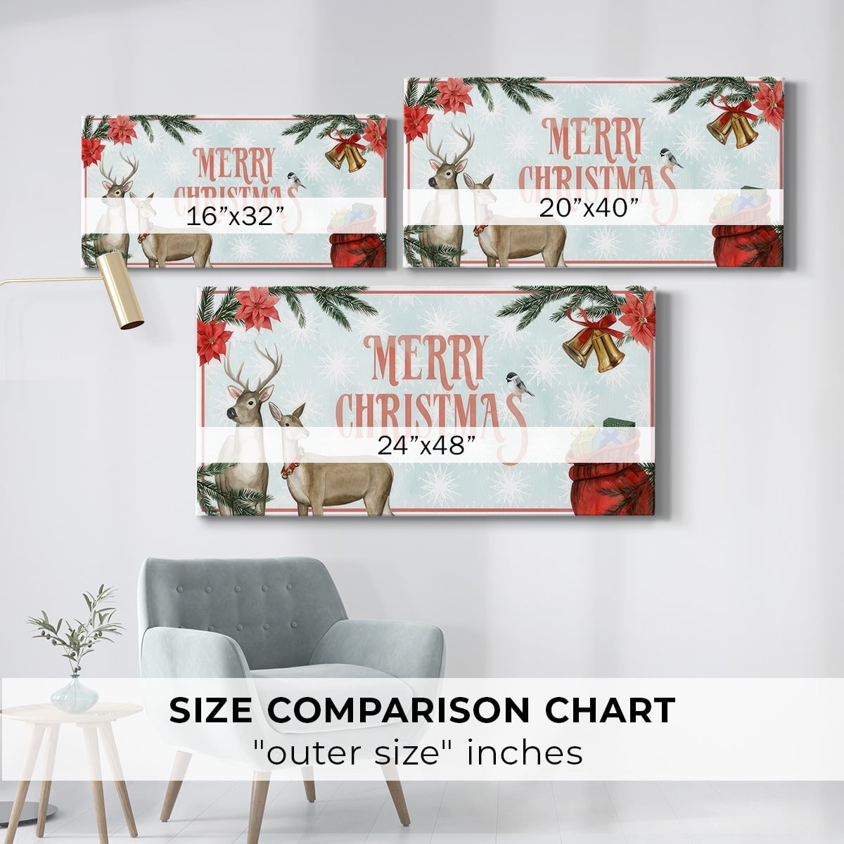 Deer Christmas Collection D- Gallery Wrapped Canvas