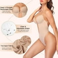 thumbnail image 5 of Shapewear Bodysuit Women, Women's Deep V-Neck Clear Strap Body Bra for Parties, Dresses, Weddings, 5 of 7