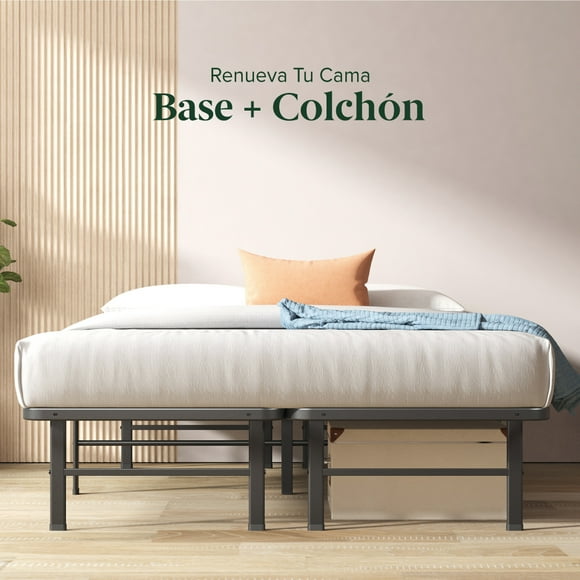 Combo Cama Completa Queen Size Zinus Colchón Bonnel 15 cm + Base de Cama Rumi