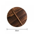 thumbnail image 2 of Beautiful Lightweight Natural Wooden Pot Cover Pan Lid With Large Handle Anti-Hot Anti-Spillover 30*30*1.6, 2 of 2