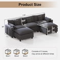 thumbnail image 2 of Ucloveria 116.5" U-Shaped Modular Sectional Couch With Ottoman, Cup Holders & Charging Ports - Chenille Cloud Couch, 5-Seat Deep Seat Sofa For Living Room, Apartment,Gray, 2 of 8