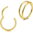 thumbnail image 1 of HAHDAXIA Nose Ring Hoop Nose Hoop Surgical Steel Double Nose Ring Hoop Single Piercing Hoop Nose Rings For Women Conch Hoop Earring Cartilage Hoop Lip Hoop Clicker Nose Ring 20g 18g 16g, 1 of 7