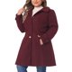 thumbnail image 4 of Abrigo de mujer de tallas grandes GRACE & GRANDEUR, chaqueta de trench de un solo botón, abrigo largo de invierno, peacoat 4X burdeos, 4 of 6