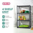 thumbnail image 4 of Sterilite Plastic Indoor Outdoor 4 Shelf Durable Shelving Unit, Gray 3 Pack, 4 of 7
