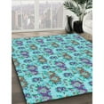 thumbnail image 2 of Ahgly Company Indoor Round Patterned CadetBlue Green Area Rugs, 5' Round, 2 of 6