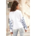 thumbnail image 3 of LASCANA Women's Embroidered Long Sleeve Blouse Shirt Embroidered Detail, 3 of 5