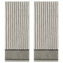 Unique Bargains 13 x 29 Inch Striped Cotton Bathroom Hand Towels Grey 2-Piece