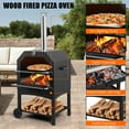 thumbnail image 6 of CazToi 2 Wheels Premium Portable Wood-Fired Pizza Oven with Stone and Grill Rack for Parties & Picnics, 6 of 7