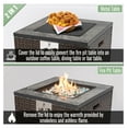 thumbnail image 3 of 24" Propane Gas Table, 50000 BTU Square , Tile with Beautiful Wicker Base for Outside Patio Deck Garden Courtyard-Espresso Espresso + Garden & Outdoor + Classic,French,French Country,Luxury + Wicker, 3 of 5