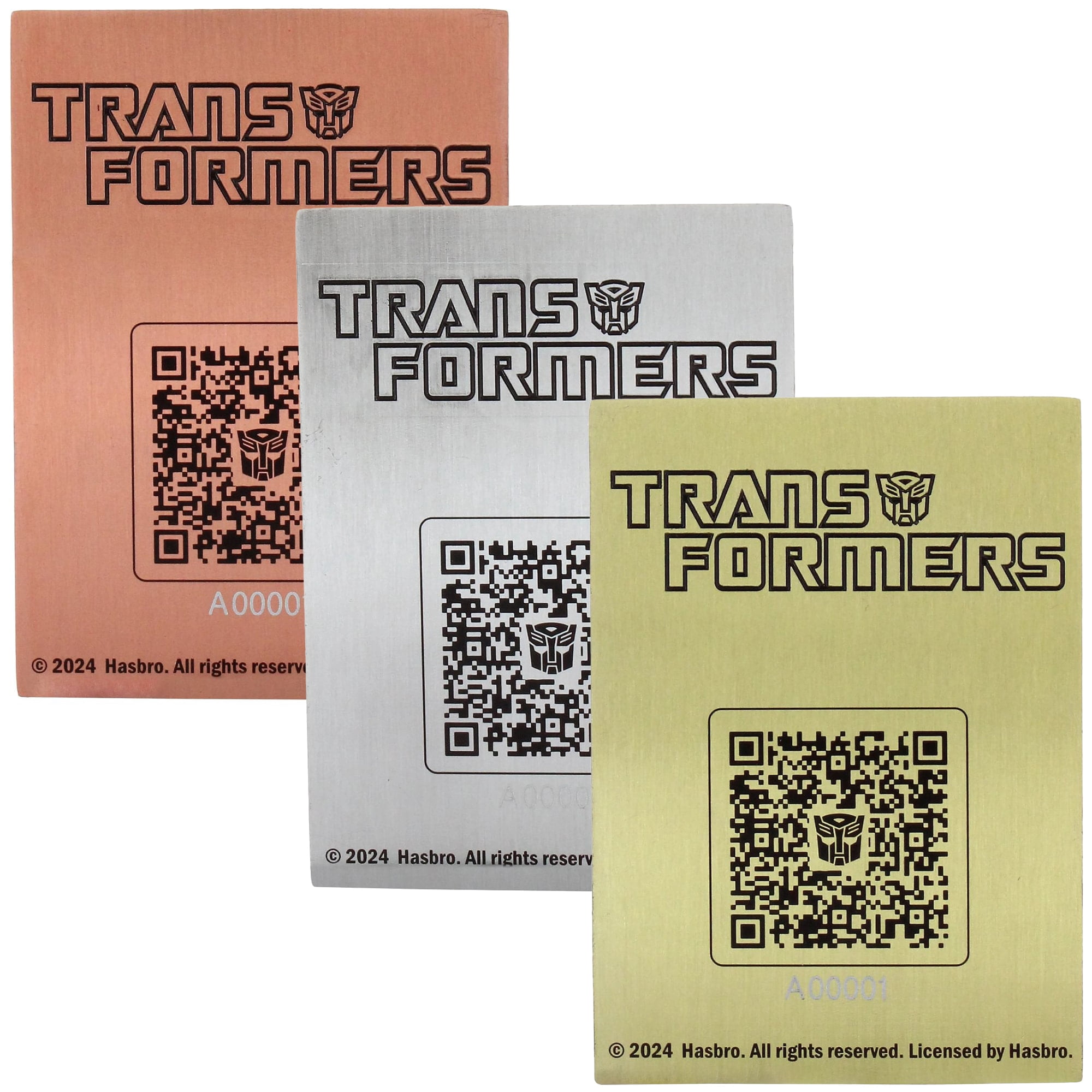 Exquisite Gaming: Digiplate Starter Pack - Transformers: Generation 1 - 3 Collectible Metal Cards & Phone Stand, Copper-Gold-Silver Image Plates
