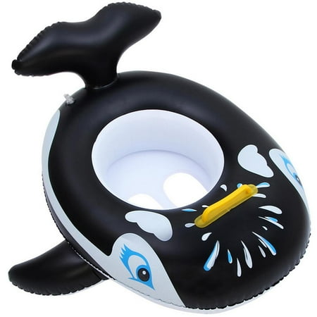Valatala Whale Shark Baby Swimming Ring with Handle Inflatable Swimming Aid with PVC Swimming Seat for Baby Kids