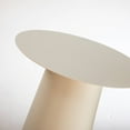 thumbnail image 3 of W18 in. Mid Century Modern Metal Single Round Coffee Table in Chalk White for Living Room, 3 of 5