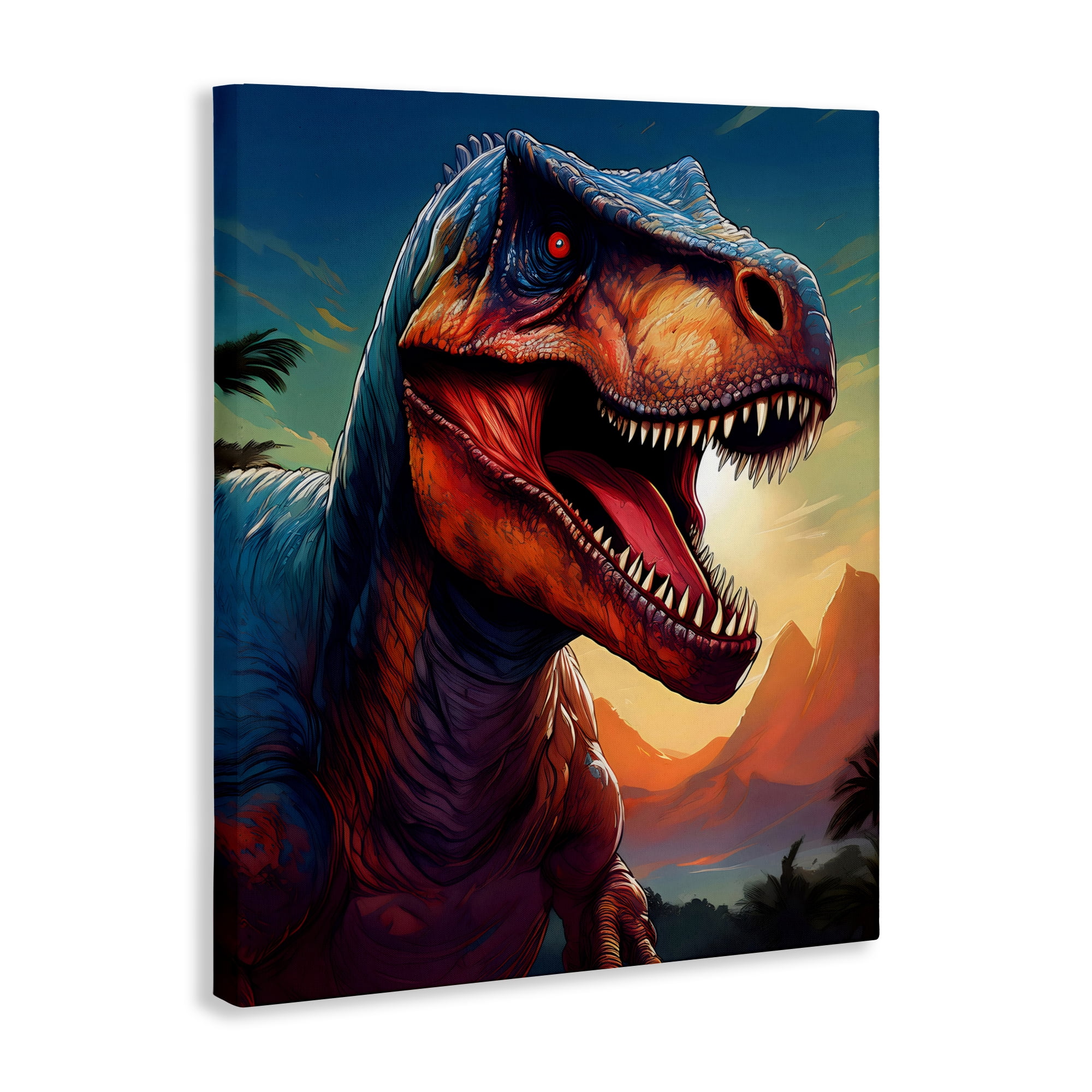 Stupell Industries Dinosaur with Sunset Landscape Canvas Wall Art, design by Creative Studio