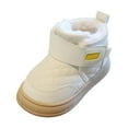 thumbnail image 5 of Kids Boots Winter Girls Water Resistant Thermal Insulated Ankle Booties Solid Color Short Boots Outdoor Play Footwear for Toddler Kids Cold Weather Girls Winter Boots White 18 Months-24 Months, 5 of 5