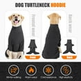 thumbnail image 4 of ROZKITCH Turtleneck Dog Sweater with Leash Hole Warm Pajamas Adjustable Pullover Pet Onesie for Fall and Winter Four-Legged Stretchy Dog Winter Coat for Small Medium and Large Dogs,Gray,M, 4 of 7