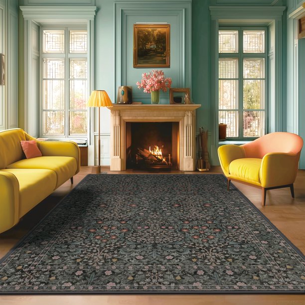Alfombra lavable verde Urownmat de 203 x 254 cm