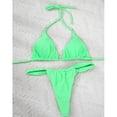 thumbnail image 2 of Traje De Baño De Dos Piezas Con Cuello Halter Bragas y sujetadores de mujer Conjunto de bikini con cordones Halter Cintura alta Sexy Ropa de playa sólida Hugtrwg Para Estrenar, 2 of 8
