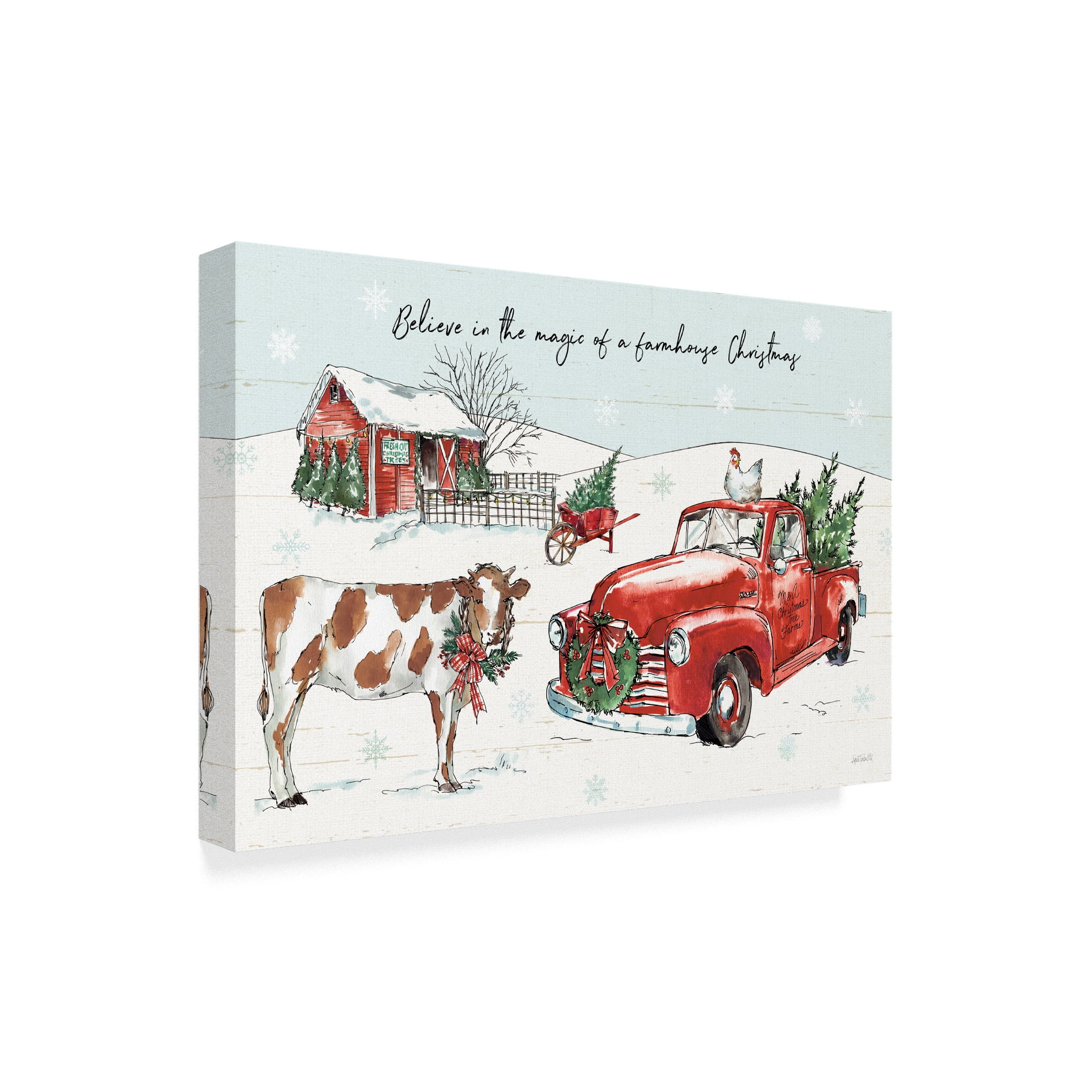 Trademark Fine Art 'Holiday on the Farm II Believe' Canvas Art by Anne Tavoletti