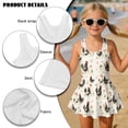 thumbnail image 6 of Xixirimido Roosters Floral Print Girls Swimsuit Sleeveless One Piece Skirted Swimwear Modest Hawaiian Bathing Suit for Beach Water Park Kids Swim Dress, 6-7 Years, 6 of 7