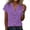 02-Purple, variant on Summer Linen Tops for Women Button Down Stand-up Collar Short Sleeve Shirts Dressy Casual Loose Blouses