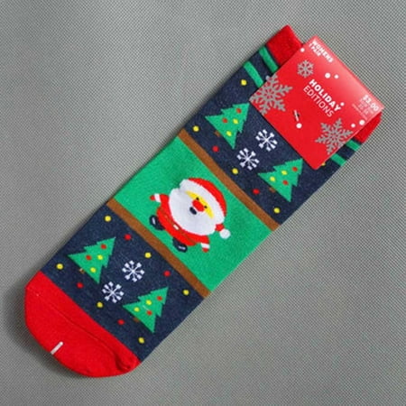 

KEVCHE Women Snowman Christmas Cotton Socks Girl Winter Home Socks Bed Socks Mid Socks C
