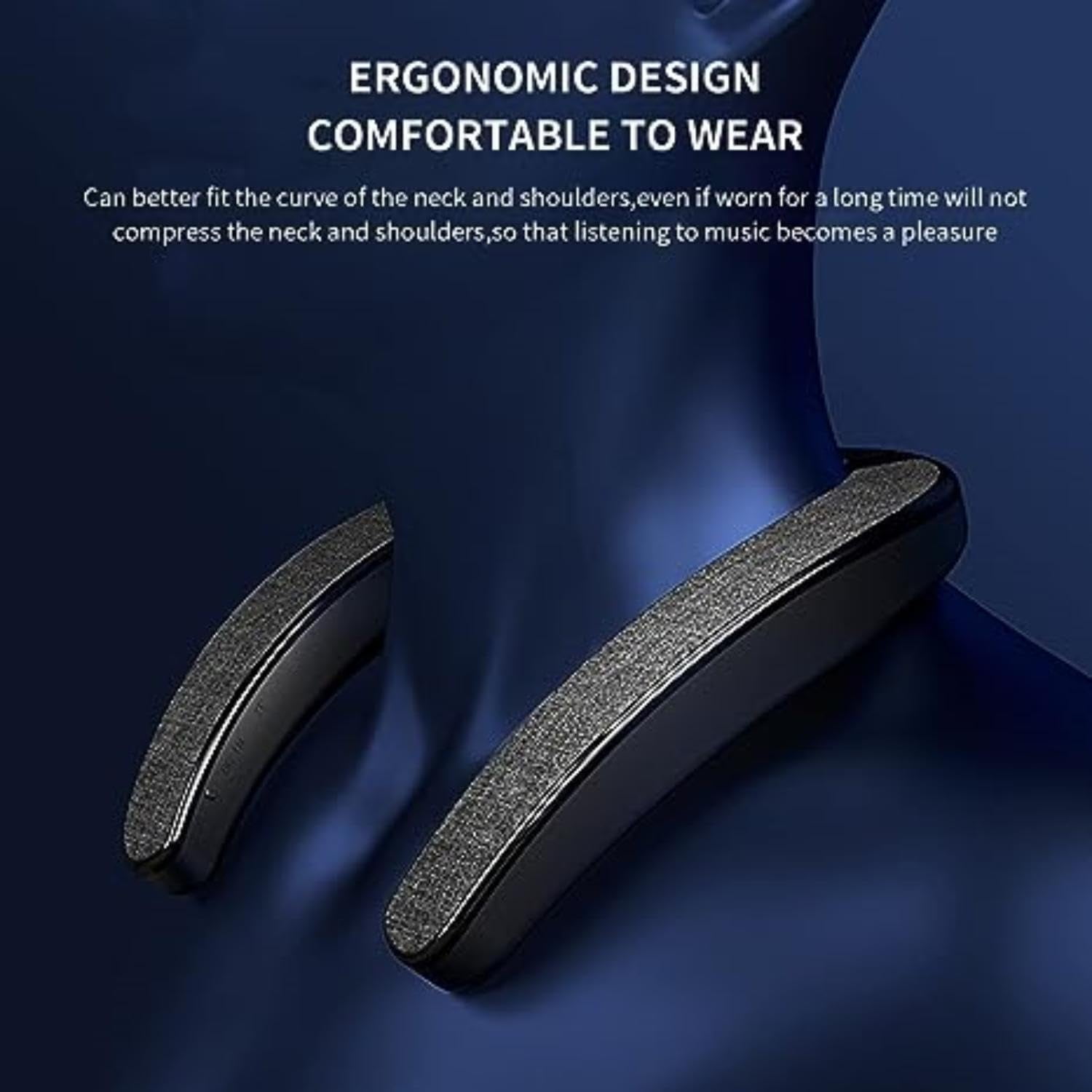 Neck Speaker, Bluetooth 5.3 Built-in mic, Neckband Speakers True 3D Stereo Surround Sound (Black)