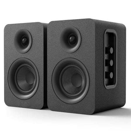 80W Active Bookshelf Speakers, Home Bluetooth 5.3 Wireless Speaker with 3 inch Woofer, Stereo Studio Monitor Speakers, Bass & Treble Adjust TV Speakers with USB/Optical/AUX Input for PC, Black