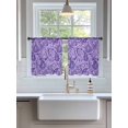 thumbnail image 3 of Sheer Curtains 54 Inch Length 2 Panels Set for Kitchen, Vintage Purple Semi Sheer Curtains for Windows, Retro Botanical Abstract Art Voile Window Treatments Rod Pocket Curtain, 3 of 7