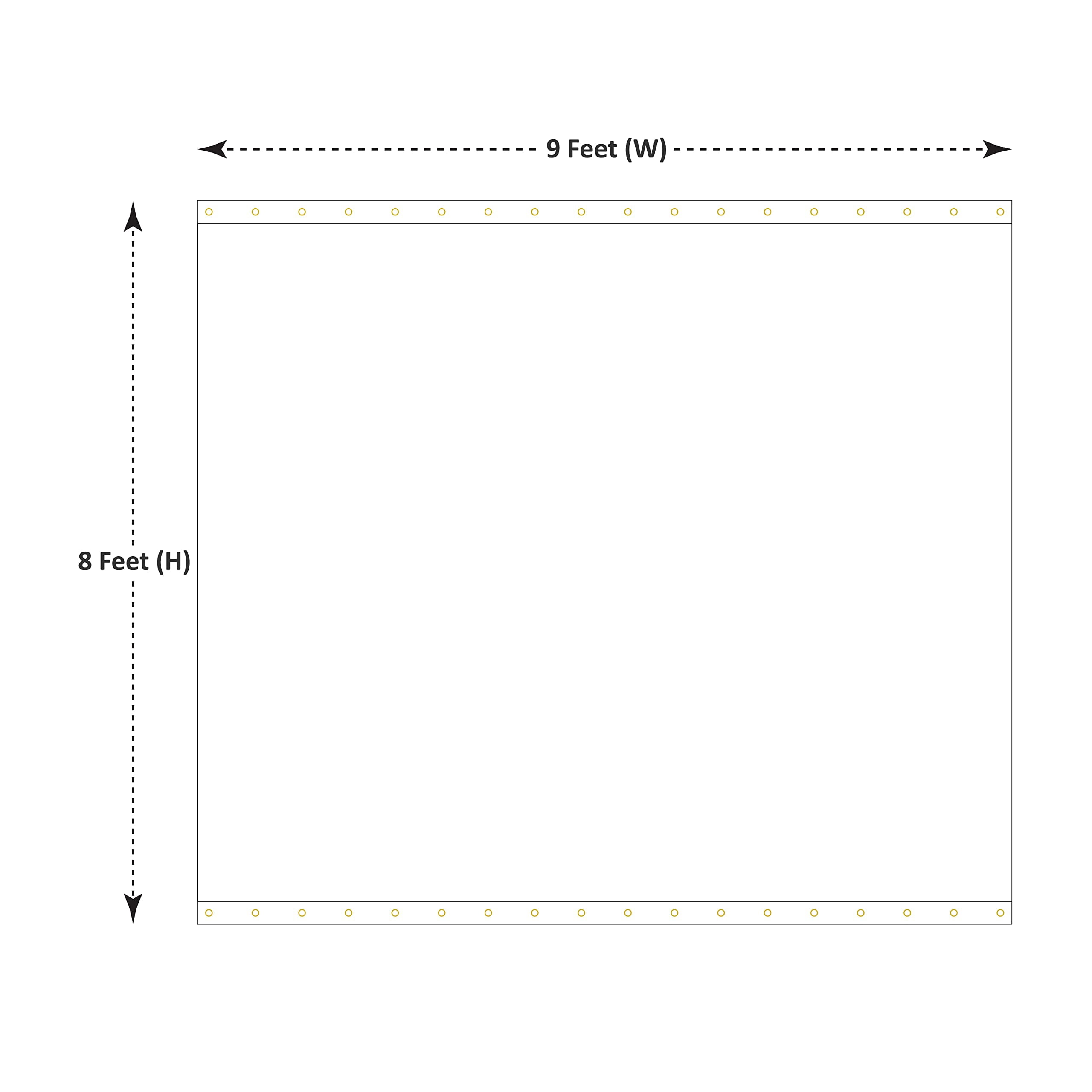 COVERS&ALL Outdoor Vinyl Curtain for Patio Furniture 18 Oz, Weather Resistant Patio Blackout Drapes for Dining Room Window with Rustproof Grommets for Pergola, Porch, Gazebos (8' H x 9' W, Black)