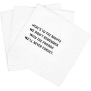 20pcs Funny Quotes Cocktail Napkins, Here's To The Nights We Won't Remember With The Friends We'll Never Forget Birthday Bachelor Retirement Cocktail Napkins , 5x5" (To The Nights) 5"x5"